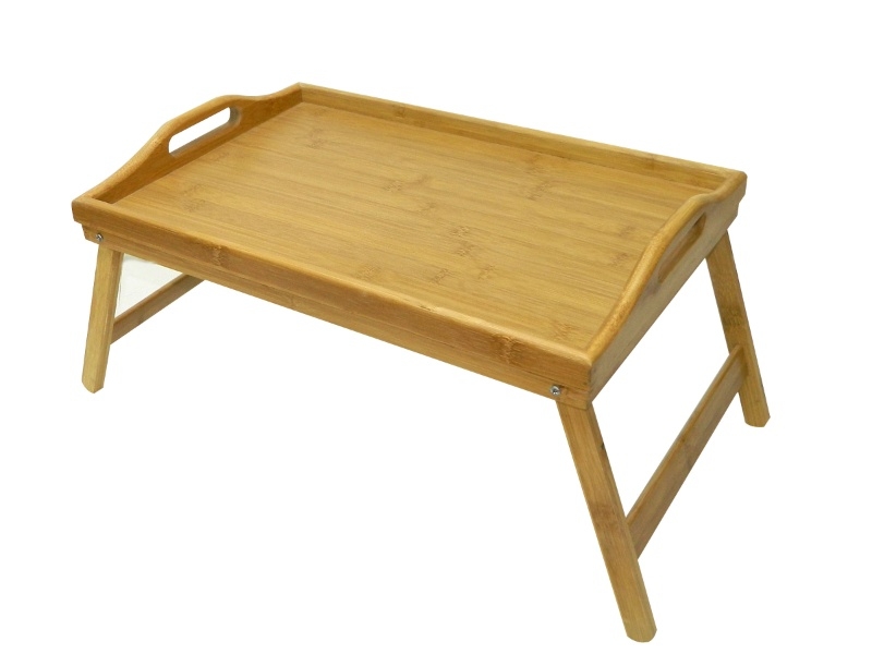 Pro Artisanal Bamboo Breakfast Tray with Foldable Legs - Eco-friendly Serving Solution